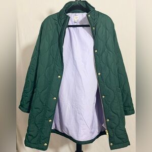 J. Crew Forest Green Quilted Puffer Jacket